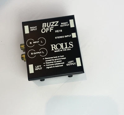 Rolls HE18 Buzz Off Hum Eliminator Balanced/Unbalanced Audio Converter - Image 1 of 4
