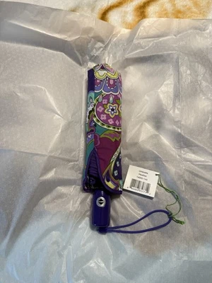 Vera Bradley Automatic Umbrella In Heather Pattern RETIRED Rare 💚💜 - Image 1 of 4