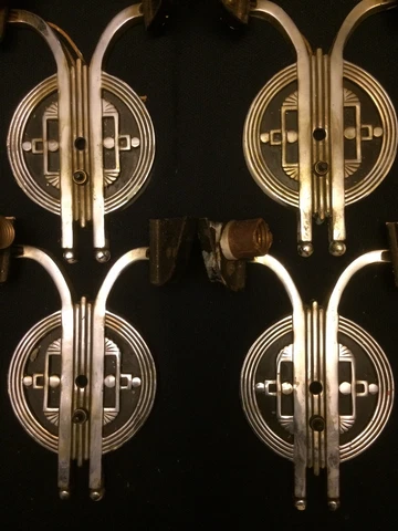 RARE Stunning Set (4) Antique Art Deco Chrome Sconces From Private Collection Cover