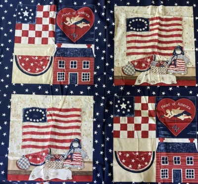 Tecido 3yds Vintage Traditions 2106 Country Americana Patriotic Cheater Quilt Fabric - Imagem 1 de 3