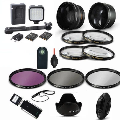 PRO ACCESSORY KIT + LED VIDEO LIGHT FOR CANON EOS REBEL T3 T3I T4 T4I T5 T5I T6 - Image 1 of 4