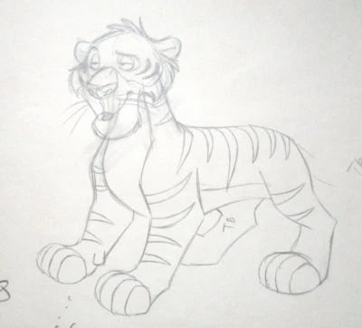 JUNGLE CUBS book 1996 tiger baby ORIGINAL PRODUCTION cel DRAWING TV WALT DISNEY - Image 1 of 2