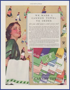 Vintage 1933 CANNON TOWELS Bathroom Decor 30's Print Ad - Picture 1 of 1