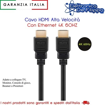 Cavo HDMI Ethernet ad High Speed 1 mt - Immagine 1 di 4