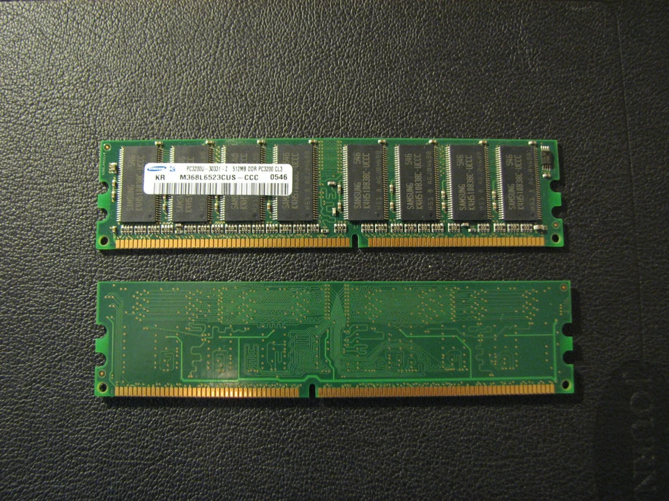 Samsung 2x 512MB (1GB total)  DDR PC3200 184-Pin DIMM - Image 1 of 1