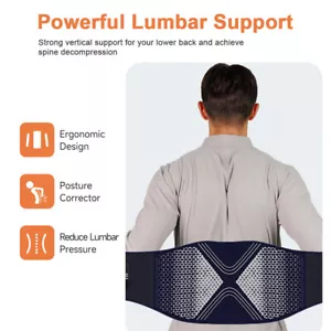 Heated Back Brace for Lower Back Pain Cordless Massager Heating Pad Rechargeable - Picture 1 of 16