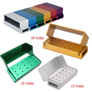 15Hole 30Hole Dental High/Low Speed Burs Aluminum Opening Disinfection Box Cases - Picture 1 of 12