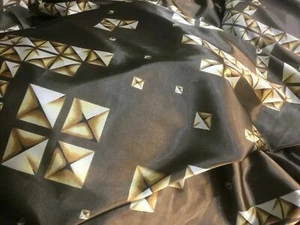 Nuevo Hermoso Clase Alta Diseñador Italiano Clásico Estampado Tela Arte Vestido - Imagen 1 de 6