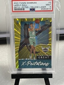 2020 Donruss Lamelo Ball 2/25 Great X-Pectations Yellow Laser SSP PSA 9 POP 2