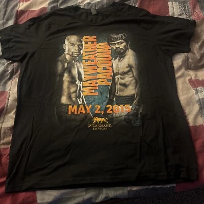 Manny Pacquiao vs Floyd Mayweather Jr. Men's T-shirt Size 2XL Pre Owned. - Image 1 of 4