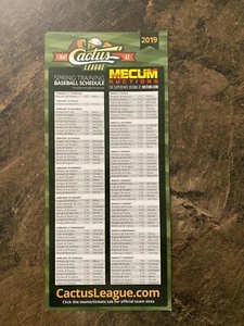 2019 Cactus League Pocket Schedule - Picture 1 of 2