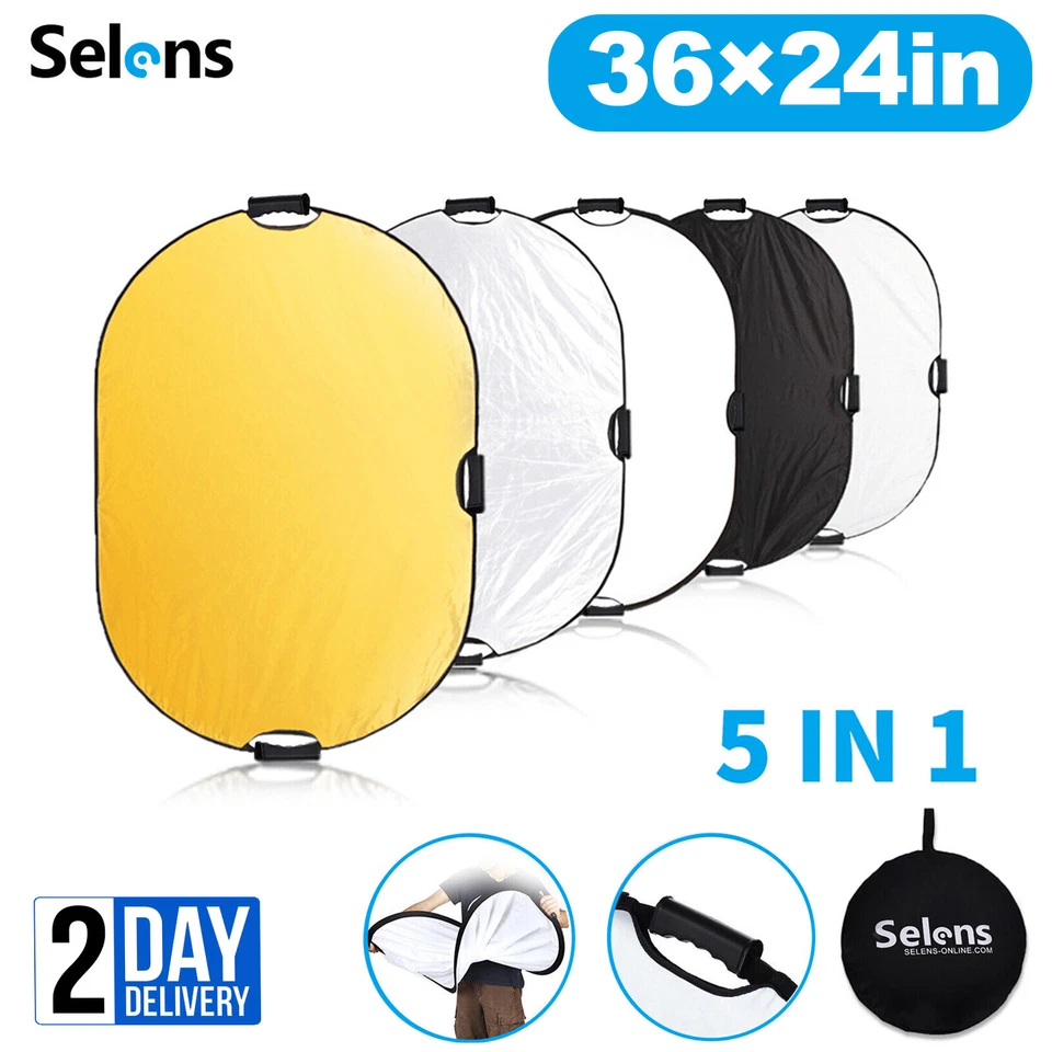 Meking 5in1 Light Mulit Collapsible Portable Photography Reflector Disc 60x90cm