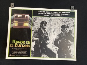 1985-BILLY HOLIDAY-CHUCK BUSH-Terror In The Swamp-Orig Mexican Lobby Card 16"x12