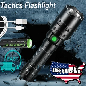 Superhelle 900000LM taktische LED leistungsstarke Taschenlampe wiederaufladbare Polizei Taschenlampe - Bild 1 von 11
