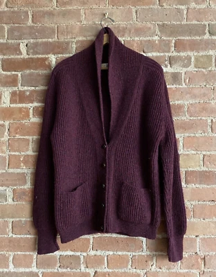 Vintage Pringle 100% Wool Sweater Size Small, Scotland Deep Maroon Ribbed - Image 1 of 4