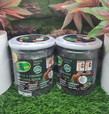Veetgold coffee & coconut face & body scrub, anti green veins, spot & more 450gx - Image 1 of 2
