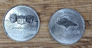 2001 Budweiser Canada Super Bowl Flip Coin Denver Broncos John Elway - Picture 1 of 1