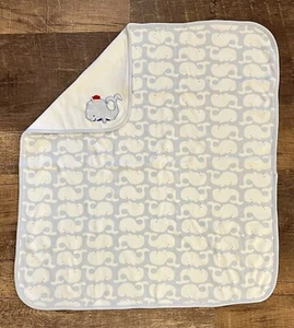Carter's Just One You Whale Blue White Reversible Baby Blanket 1 Whale/ All Over - Picture 1 of 8
