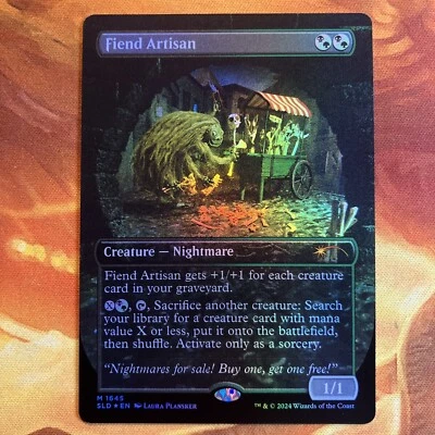 MTG Rainbow Foil Borderless Fiend Artisan Secret Lair: Diabolical Dioramas!! - Image 1 of 2