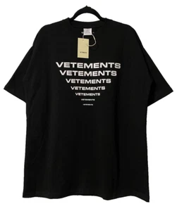 VETEMENTS T-SHIRT UOMO PIRAMIDE LOGO GRAFICA OVERSIZE NERA TAGLIA S - Foto 1 di 23