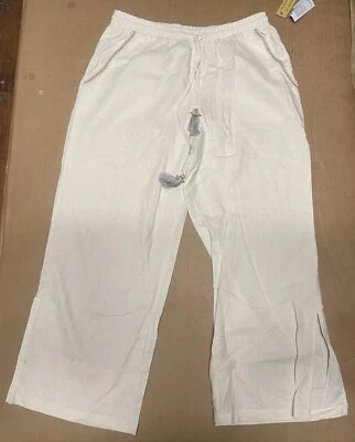 (13) Nuevo con etiquetas Pantalón para mujer Melissa Paige blanco roto talla pequeña Foto 1 de 4