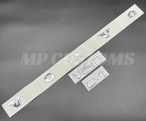 Volvo V60 D4 Juego Cromo Plateado Insignia Trasera para Letras Puerta Trasera Coche Letras Letras - Imagen 1 de 1
