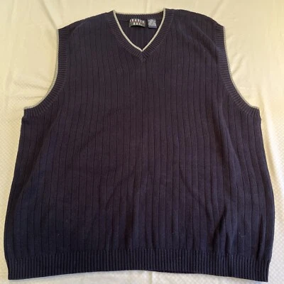 Vintage Trader Bay Men’s Blue Golf Sweater Vest 100% Cotton Size X-LARGE - Image 1 of 4