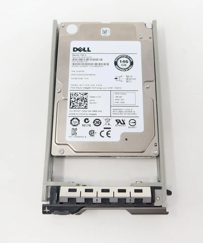 61XPF Dell 146GB 15000RPM 6Gb/s 64MB 2.5 SAS Hard Drive ST9146853SS - Image 1 of 2