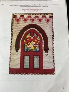 Handbemalt 18ct Nadelspitze Leinwand Eileen Aird VALENTINSTAG TÜR (125) - Bild 1 von 5