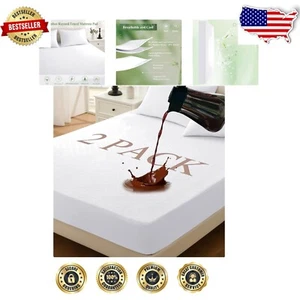 Cooling Waterproof Twin XL Mattress Cover - 100% Breathable 2-Pack for Hygiene - Picture 1 of 11