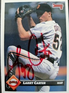 1993 Donruss SIGNED: Larry Carter, GIANTS #76 (Tough)