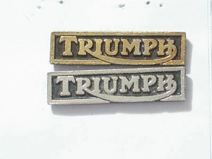 Triumph Name Bar Motorcycle Pin, (Choice of 1) -Silvertone or Goldtone) - Picture 1 of 3
