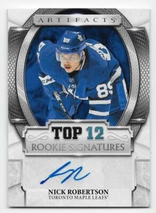 20/21 UD ARTIFACTS TOP 12 ROOKIE SIGNATURES AUTOGRAPH Nick Robertson #RSNR GRP A - Picture 1 of 1