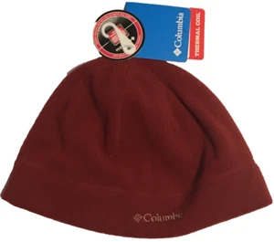 Columbia Red Thermal Coil Unisex Beanie Hat L/XL Embroidered Logo Solid Color - Picture 1 of 10