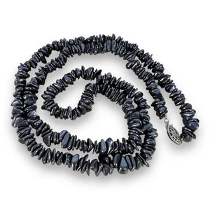 Collar Vintage Hematita Chip Cuentas Filigrana Cierre Gris Metálico Años 40 Años 50 13" - Imagen 1 de 11