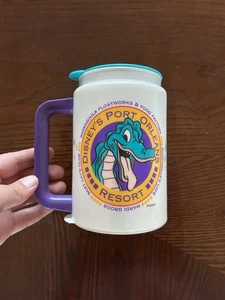 Rare Vintage Walt Disney Port Orleans Resort Alligator 13oz Mug Cup Lid GUC - Picture 1 of 5