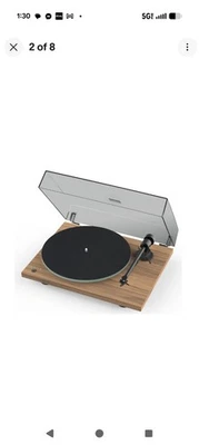 Pro-Ject T1 Phono SB manueller Plattenspieler mit Riemenantrieb und Phono-Vorverstärker (Nussbaum) offen - Bild 1 von 4