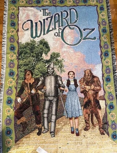 The Wizard Of Oz Woven Tapestry Throw Blanket 45”65” New MADE IN USA 2000 - Picture 1 of 5