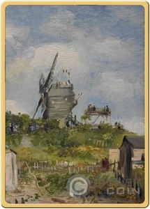 WINDMILLS Vincent Masterpieces Van Gogh 1/500 Oz Moneda Oro 1$ Tokelau 2022 - Imagen 1 de 3