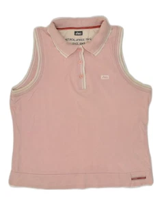 ASICS Womens Sleeveless Polo Shirt UK 18 XL Pink Cotton UW06 - Picture 1 of 4
