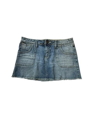 Mudd Vintage Y2K Denim Micro Mini Falda Jean Corta Boho Preppy tiro bajo Talla 9 30” Foto 1 de 4