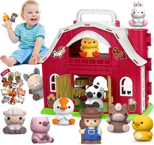 Farm Animals Big Barn Toys for 1 2 3 Year Old, Toddler Montessori Learning Toy, - Picture 1 of 12
