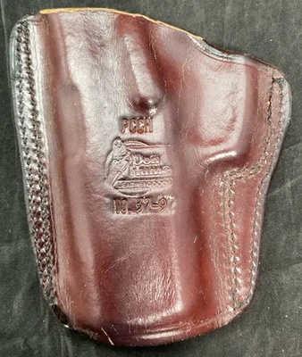 Coldre de revólver Don Hume PCCH NO. 37-97 mão esquerda couro marrom peça #2@4 - Imagem 1 de 4