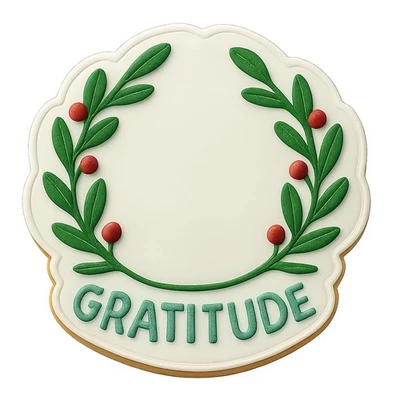 Gratitude Wreath Cookie Cutter - 4x4" Premium Kitchen Baking Design - Image 1 of 4