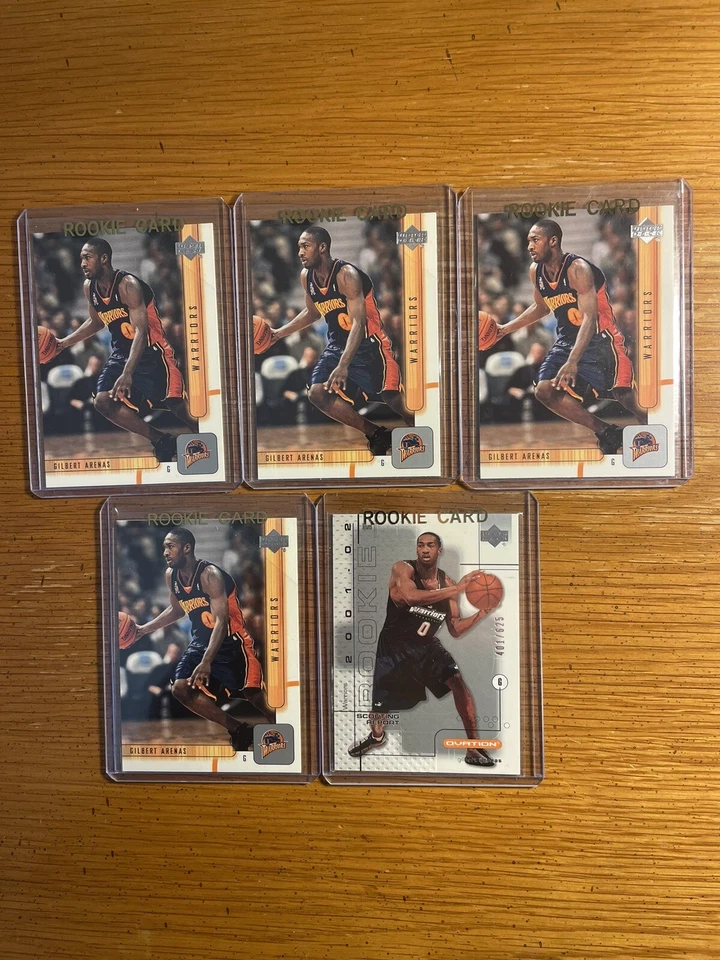 Gilbert Arenas Warriors 2001-02 Upper Deck Rookie Lote de (5) #'d 401/625 COMO NUEVO Foto 1 de 1