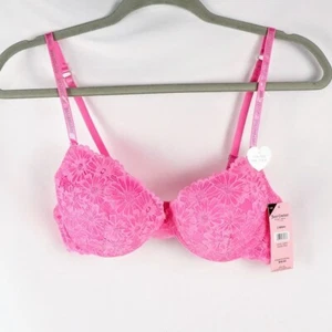 Juicy Couture NWT Pink Floral Lace Push up Bra Size 36B - Picture 1 of 10