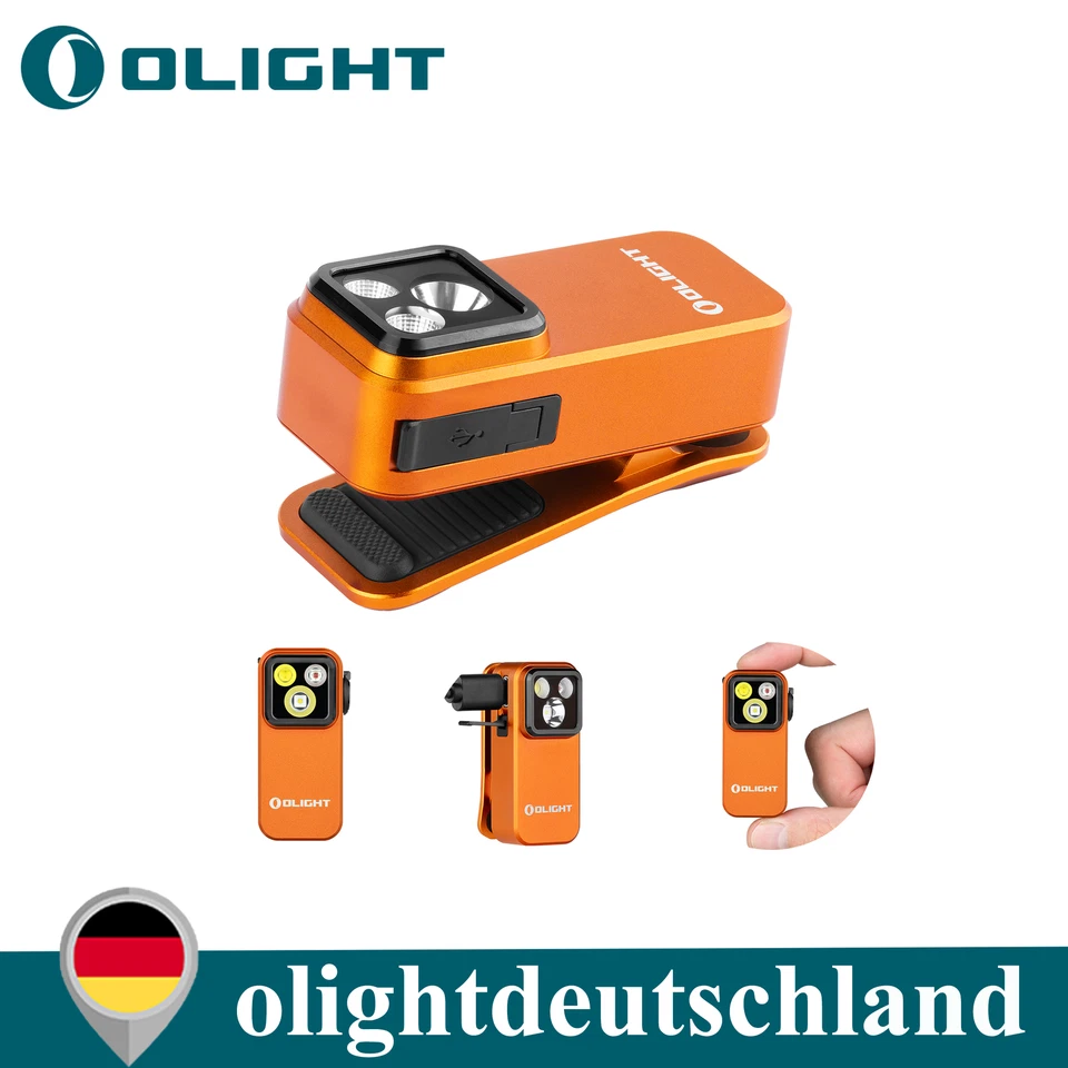 Olight Oclip Pro multifunktionales Clip-Licht mit Drei Lichtquellen-Orange - Bild 1 von 4