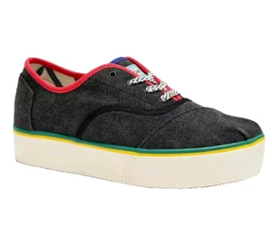 TOMS Sneakers Womens 8.5 Cordones Boardwalk Platform Canvas Lace Up New - Picture 1 of 7