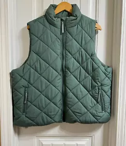 Vera Bradley Women's XXL Teal Green Full Zip Puffer Fleece Lined Vest Jacket - Picture 1 of 11