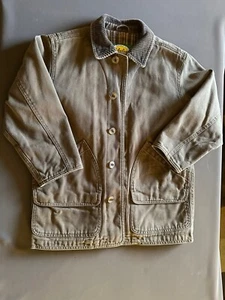 Cabelas Youth Quilt Lined Brown Canvas Jacket Coat Sz S - Picture 1 of 8